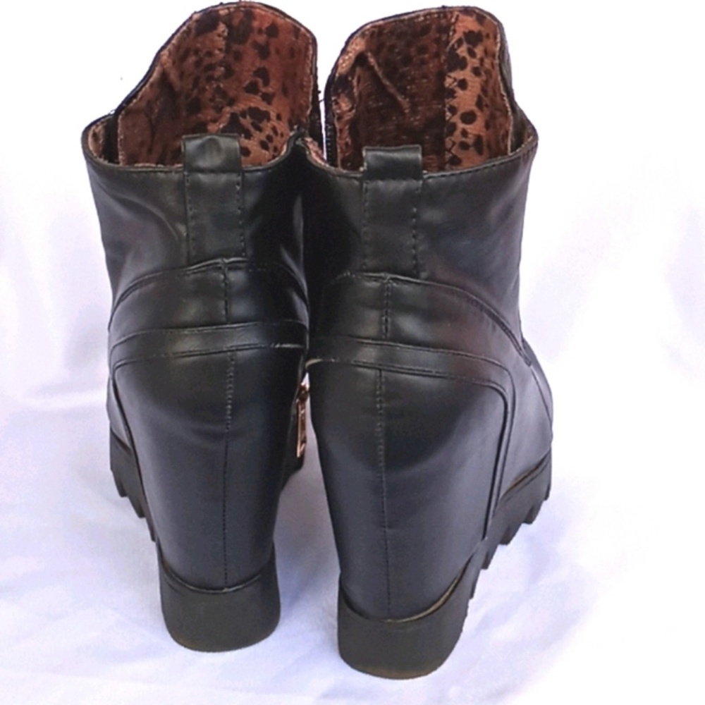 Black Wedge Ankle Boots
